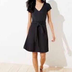 NWT Loft Tie Waist Dress, Black, 12P